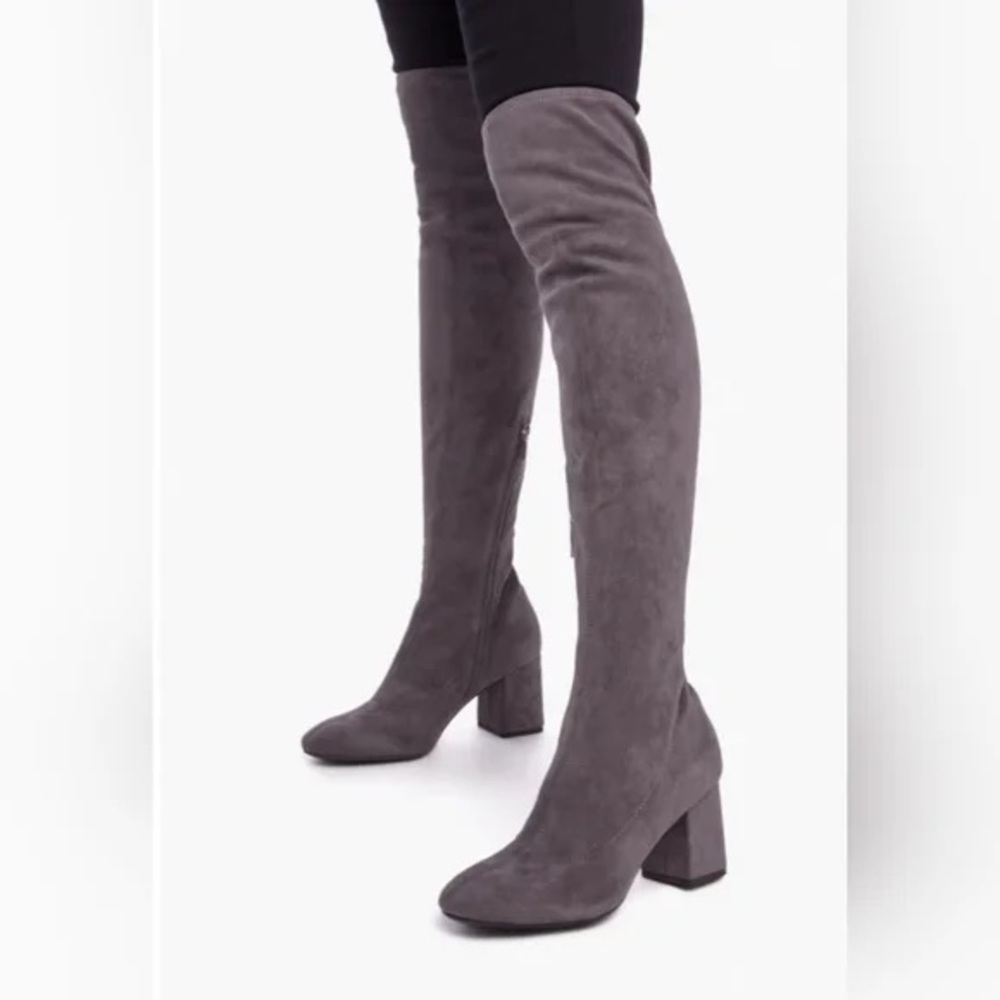 Over the knee suede boots